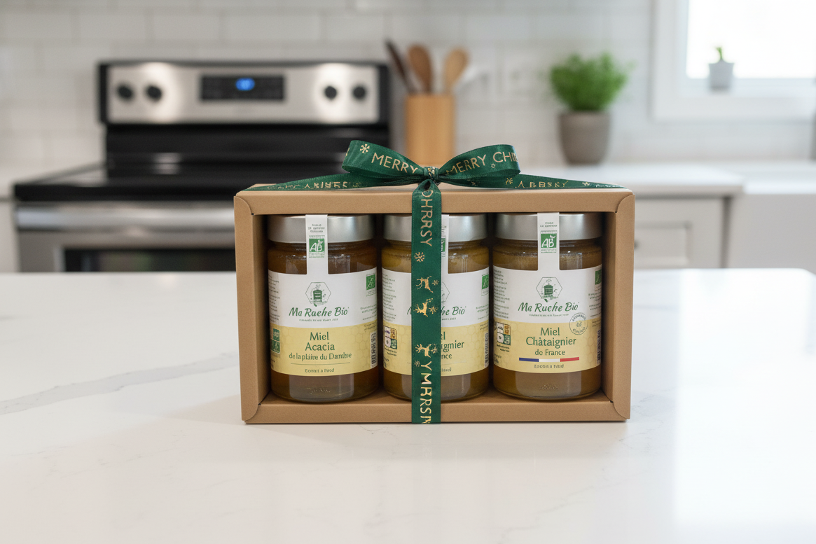 Le Coffret Cadeau Miel Bio de Noël
