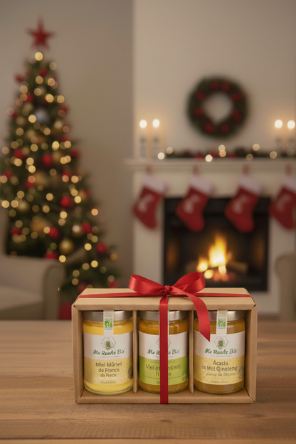 Le Coffret Cadeau Miel Bio de Noël